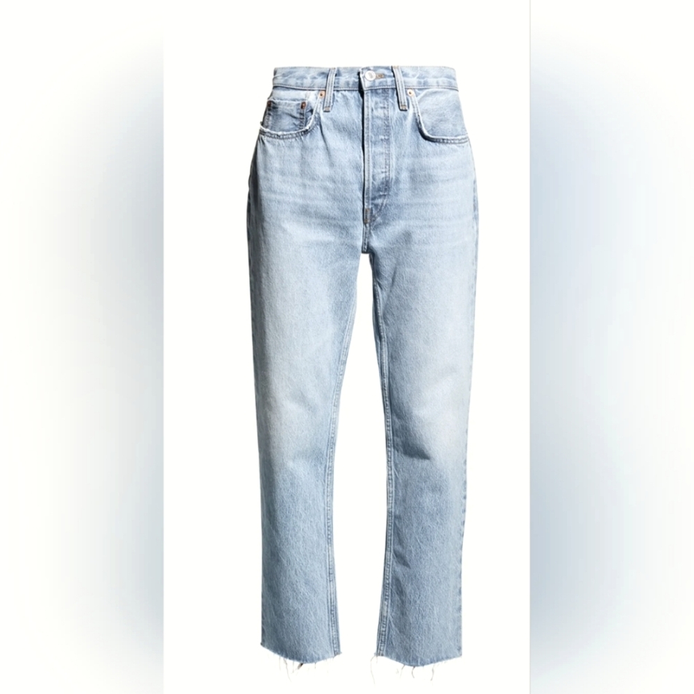 High-Rise 70's Stovepipe Jeans with Raw-Edge Hem